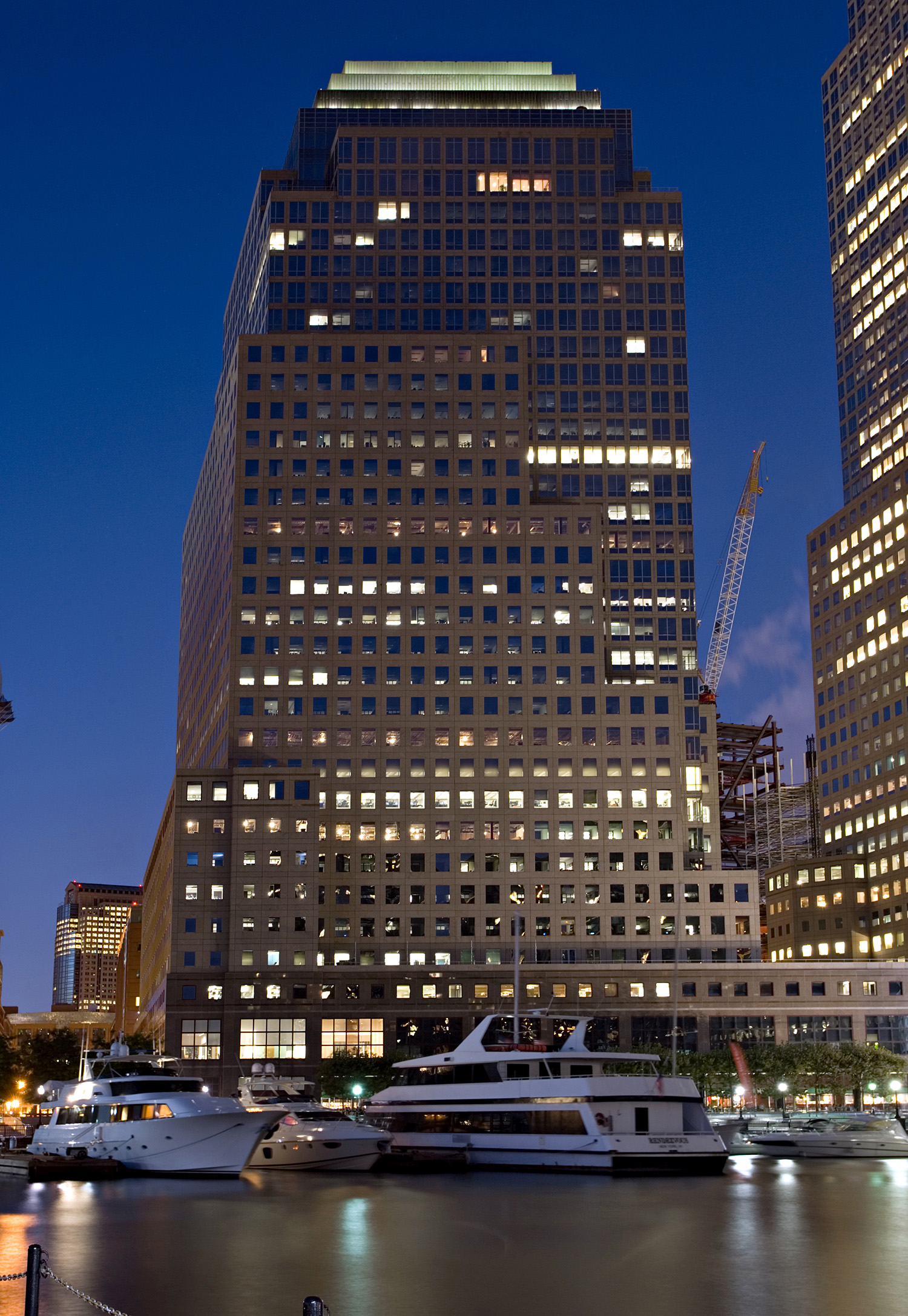 Four World Financial Center, New York City - Night view from thre southwest. © Mathias Beinling